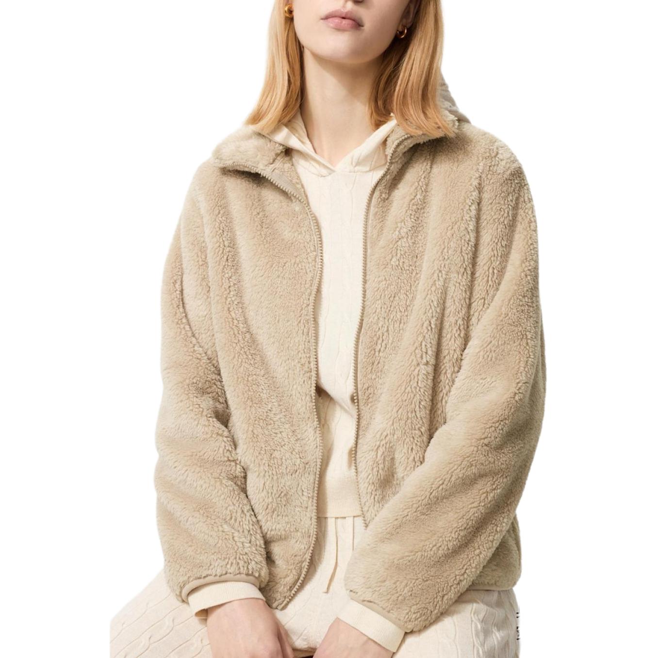

UNIQLO Пальто с бархатистой текстурой Women's, Light Beige