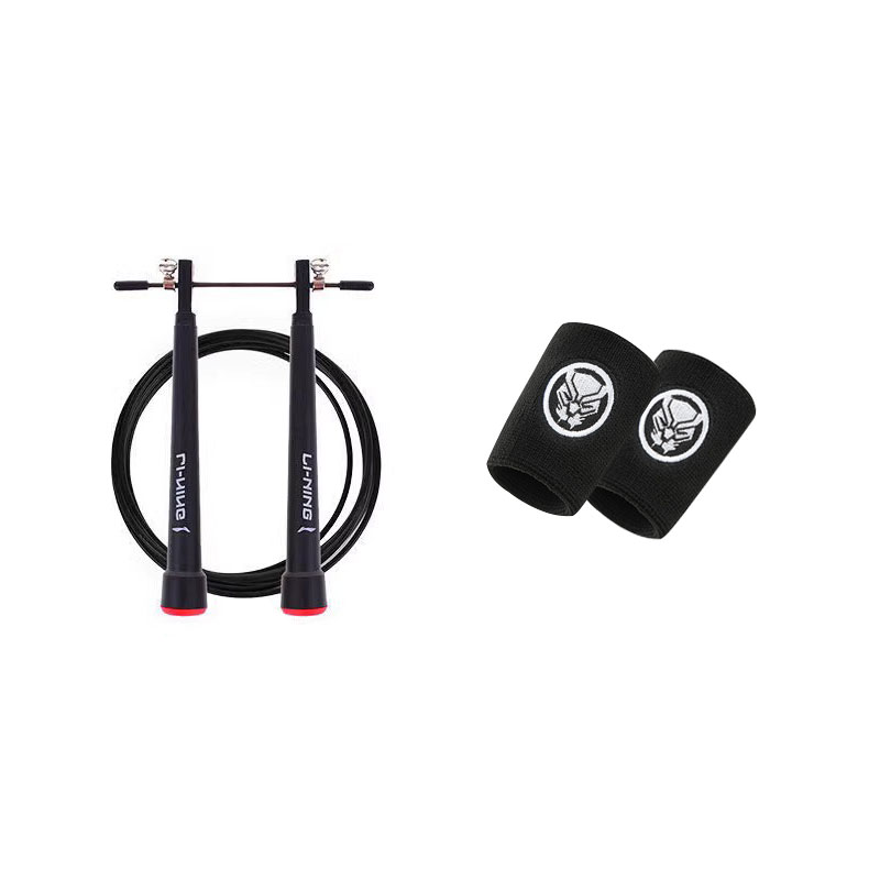 

Скакалка для скоростных тренировок материал троса pvc стальной трос, материал рукоятки pvc для учеников LINING, черный