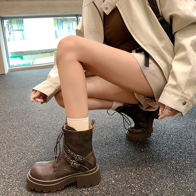 Yeezyy Reezy Коричневые женские полусапожки на каблуке 6 см, цвет Brown — фото 2