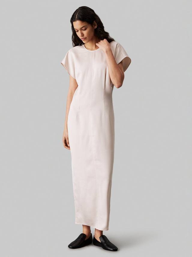 

Структурированное атласное платье Calvin Klein, цвет Gray Morn