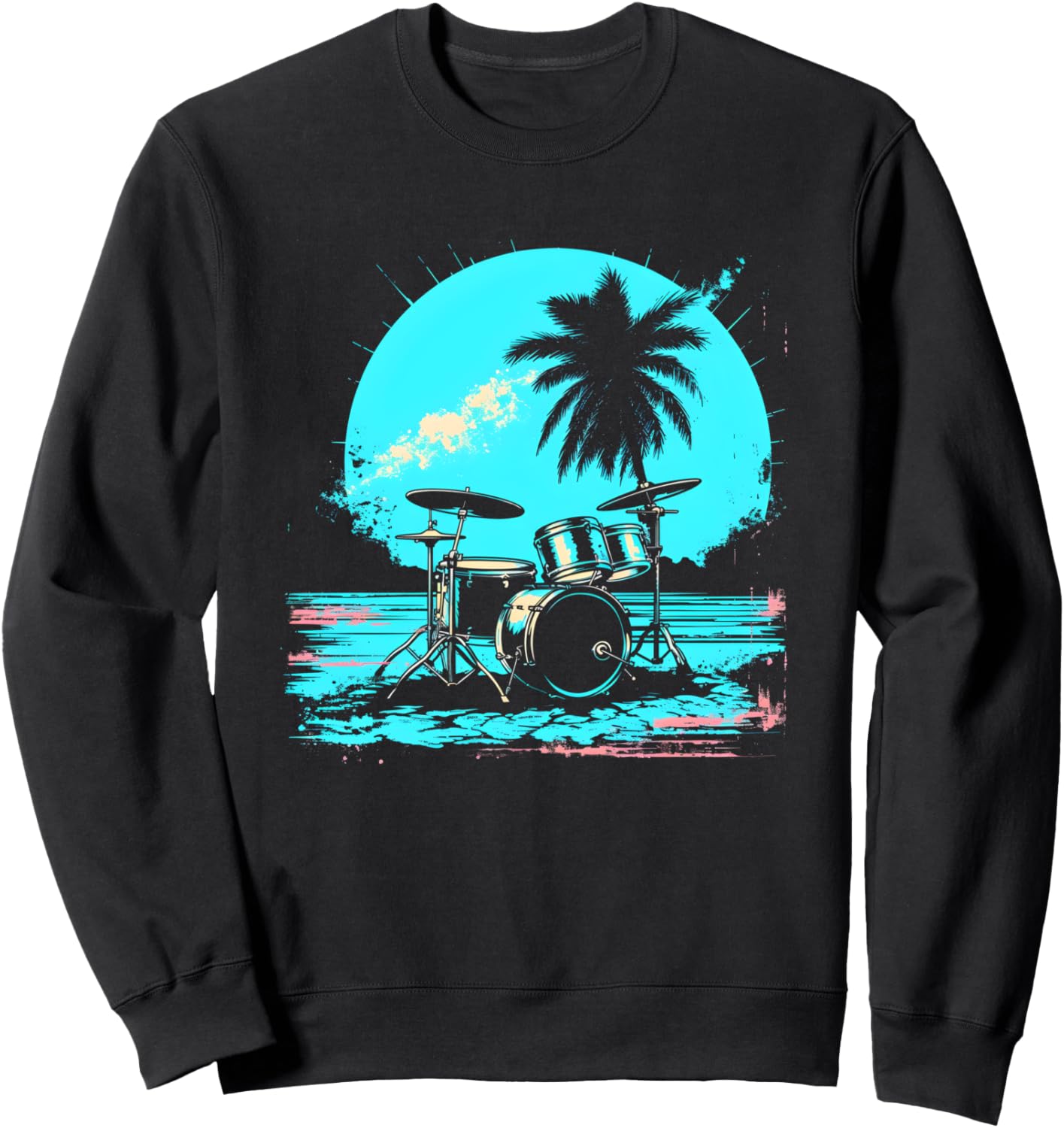 

Ретро-толстовка с изображением ударной установки и музыкальной группы Funny Drum Musician T-Shirts And Giveaways, черный