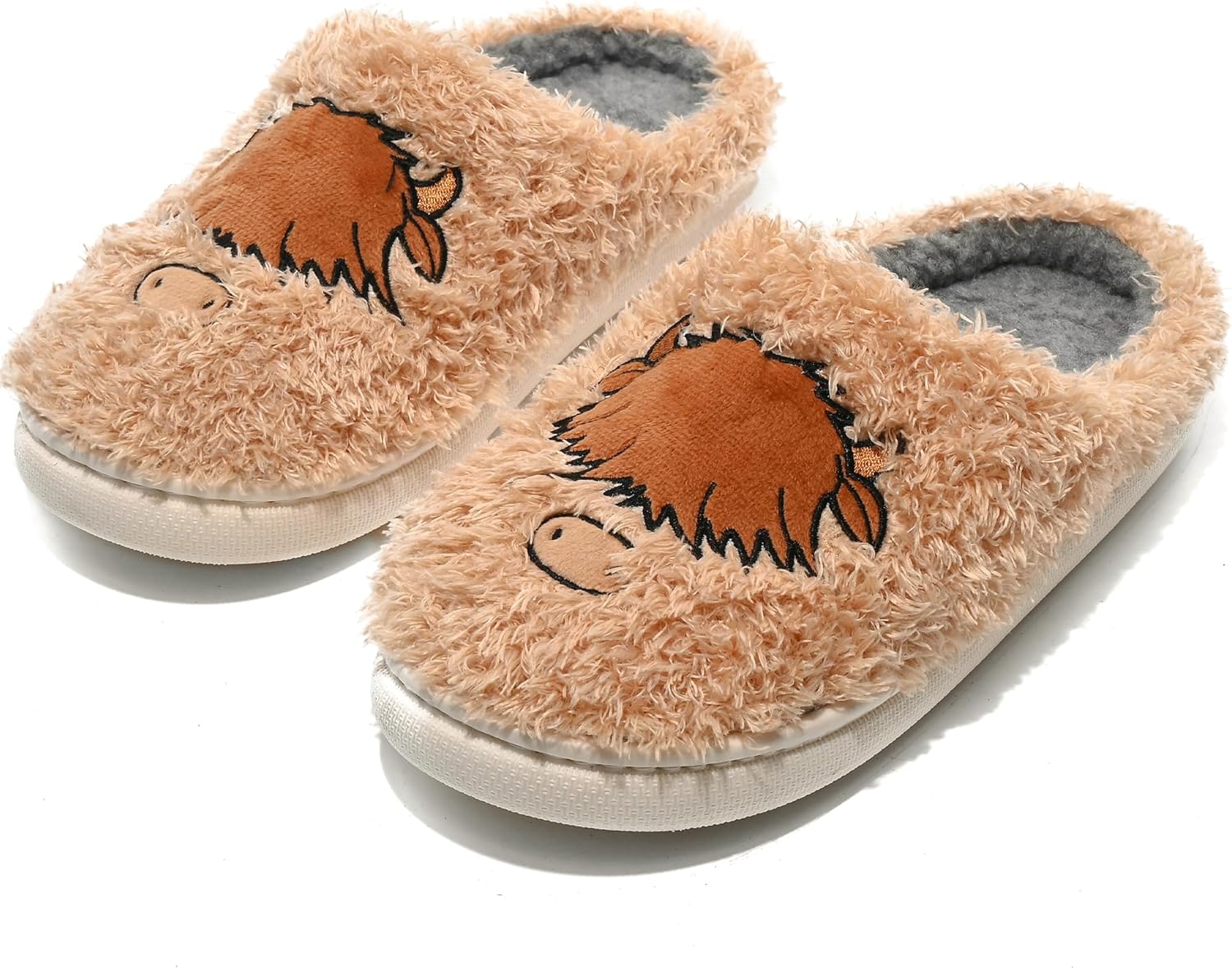 

Мужские тапочки, уютные домашние тапочки с рисунком животных, с эффектом памяти Flexwin, Highland Cow