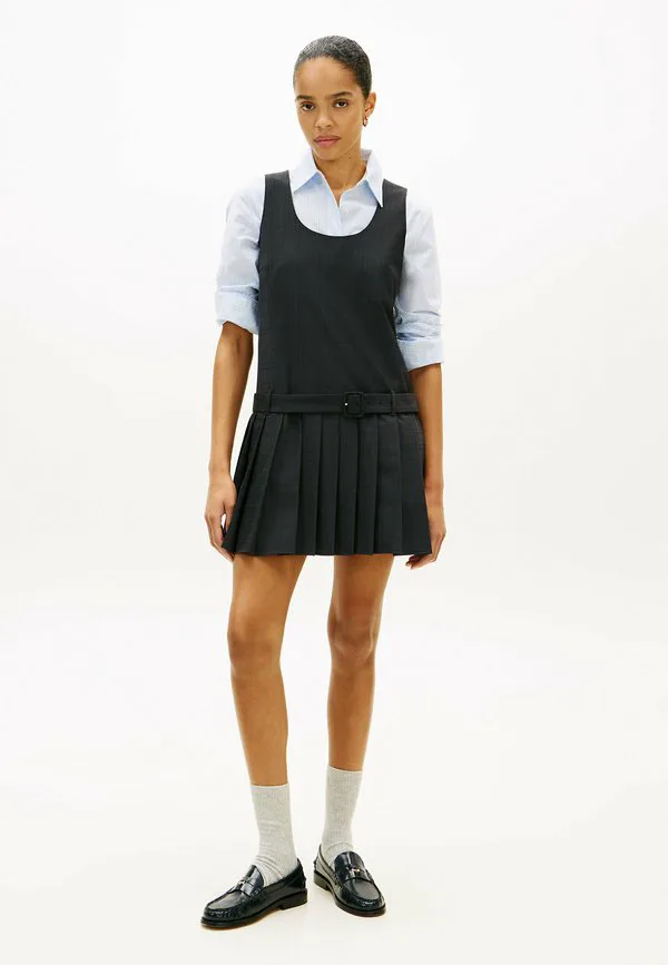 Клетчатое мини-платье на каждый день Tommy Hilfiger, Grey Allover