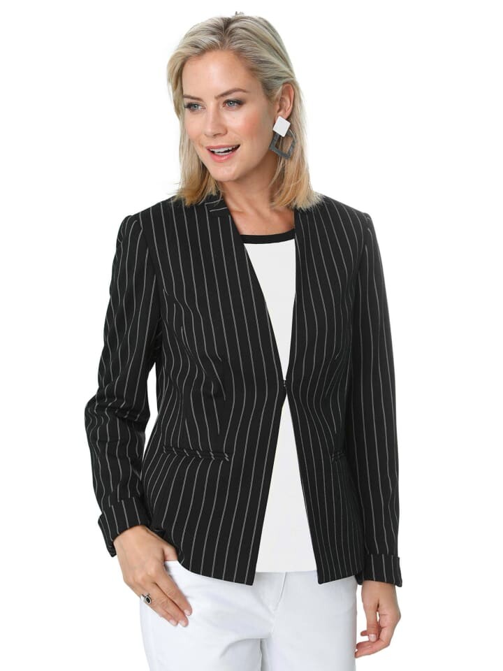 

Блейзер GOLDNER Nadelstreifen Cardigan, черный