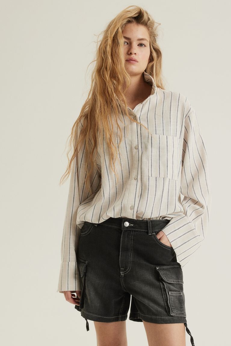 

Джинсовые шорты-карго обычного кроя H&M, черный