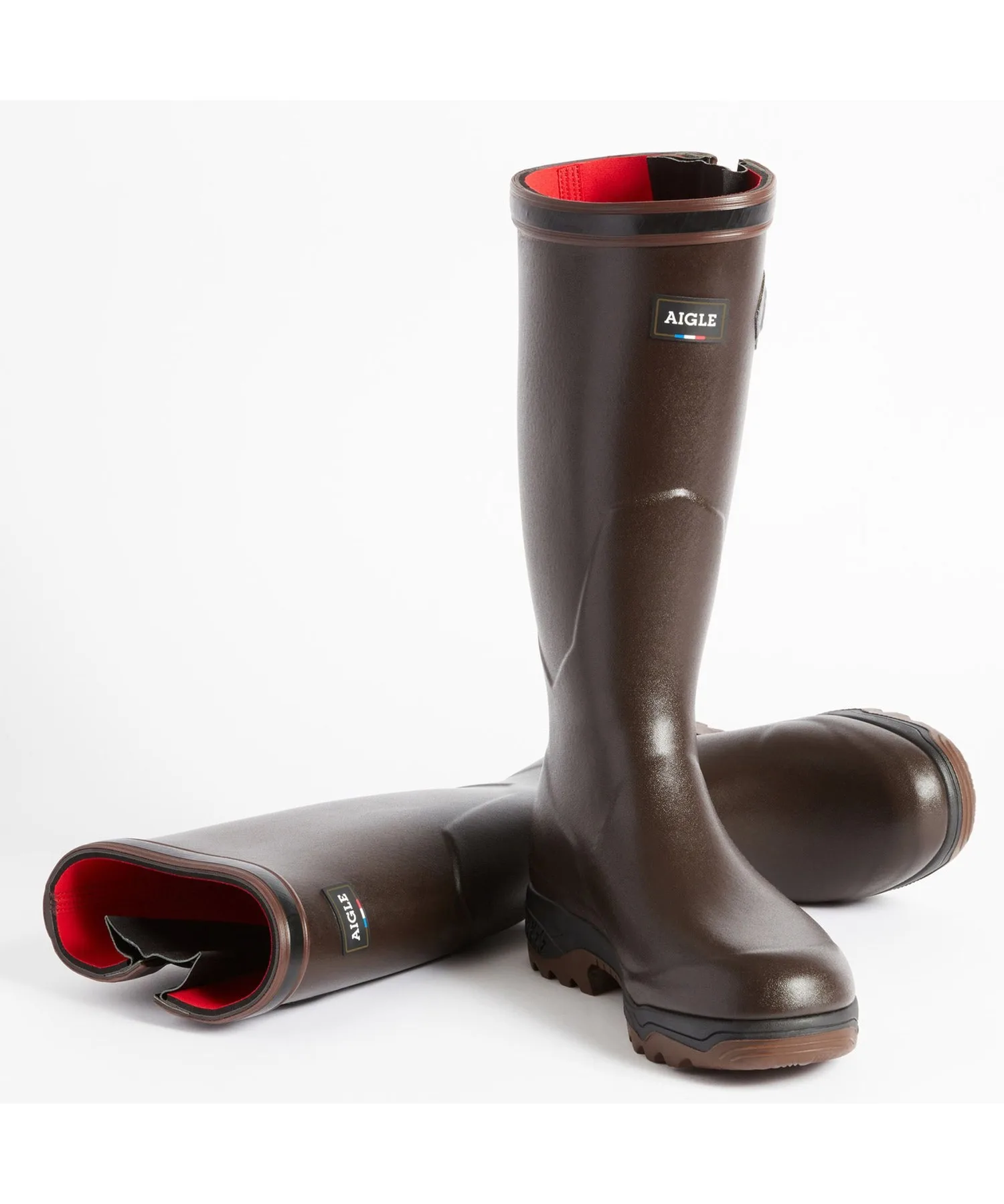 Мужские резиновые сапоги AIGLE Parcour 2 ISO коричневые