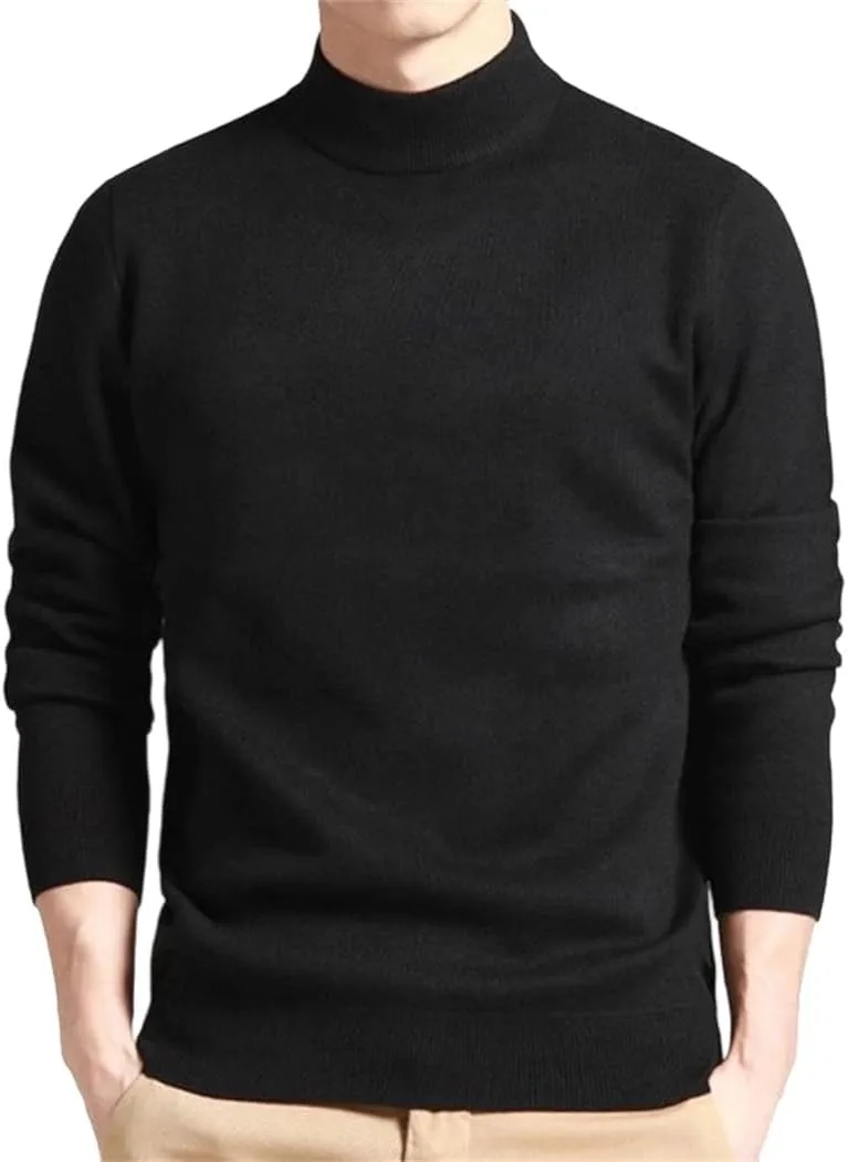 

Мужской тонкий свитер-пуловер с воротником стойкой