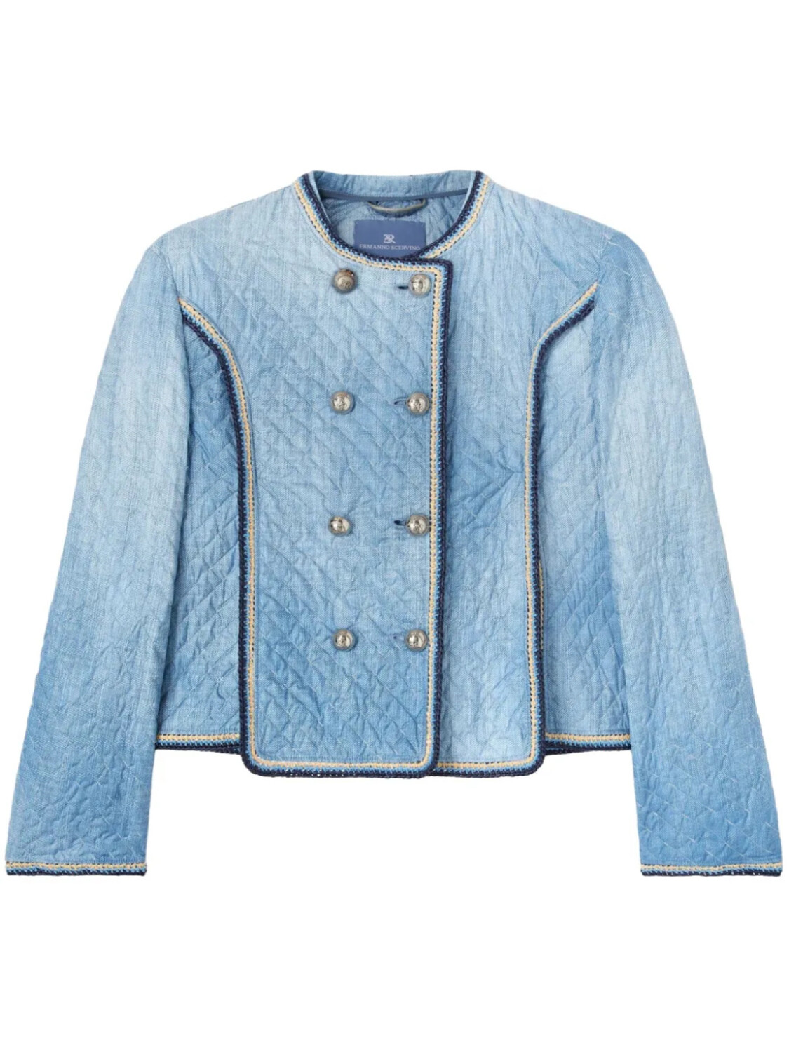 

Двубортная стеганая куртка Ermanno Scervino, синий