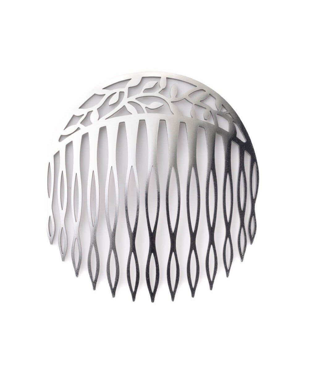 Расческа из нержавеющей стали с ботаническими блестками Complex Biz, Silver color — фото 2