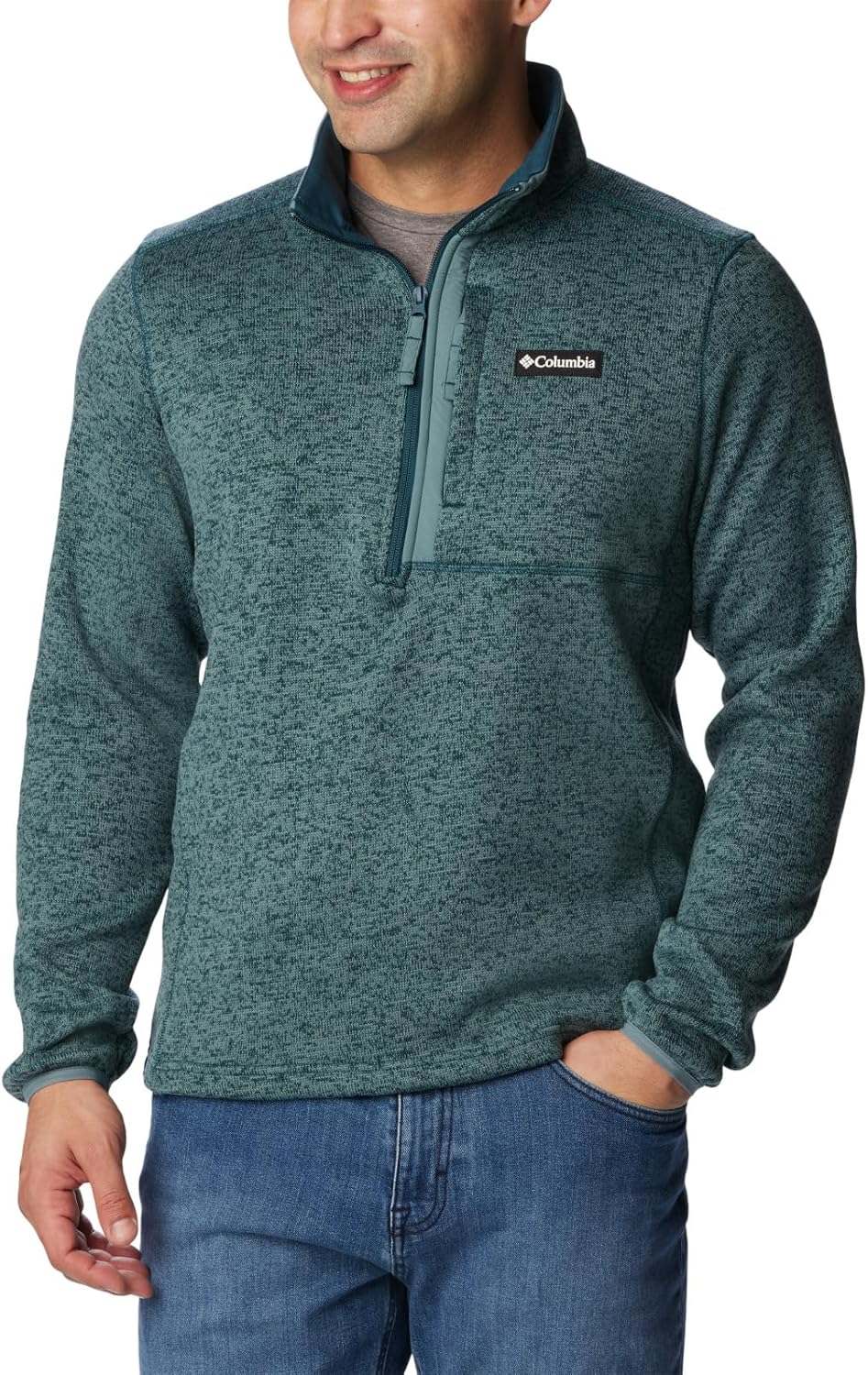 

Columbia мужская толстовка Sweater Weather Half Zip, Night Wave Heather/Metal