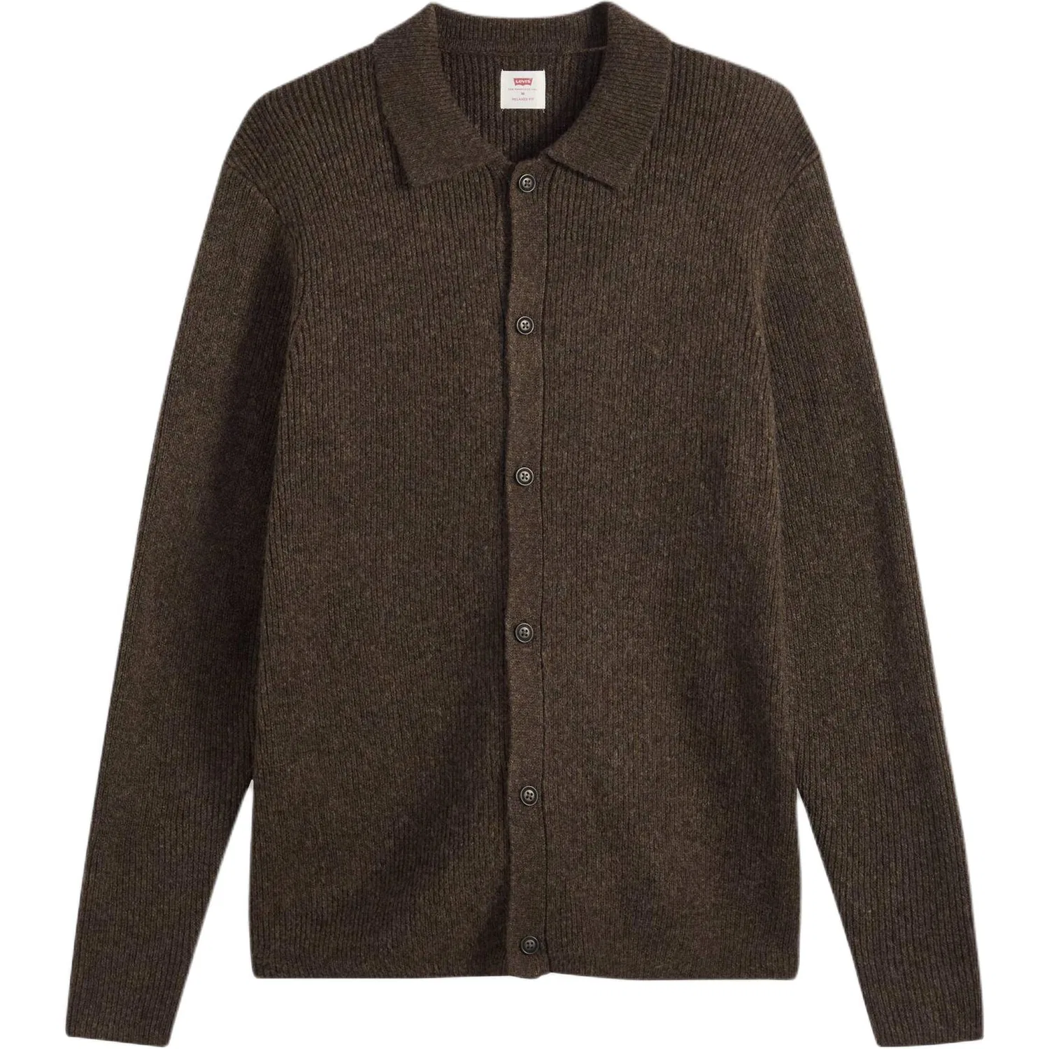 Свитер мужской коричневый с острым воротником кардиган Levis, Brown