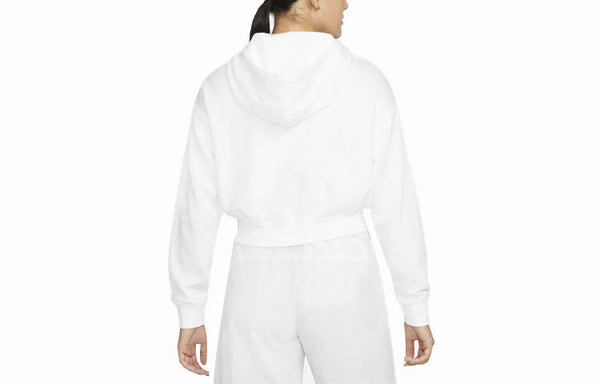 Свитер sportswear logo embroidered loose fleece hoodie white Nike, белый — фото 2