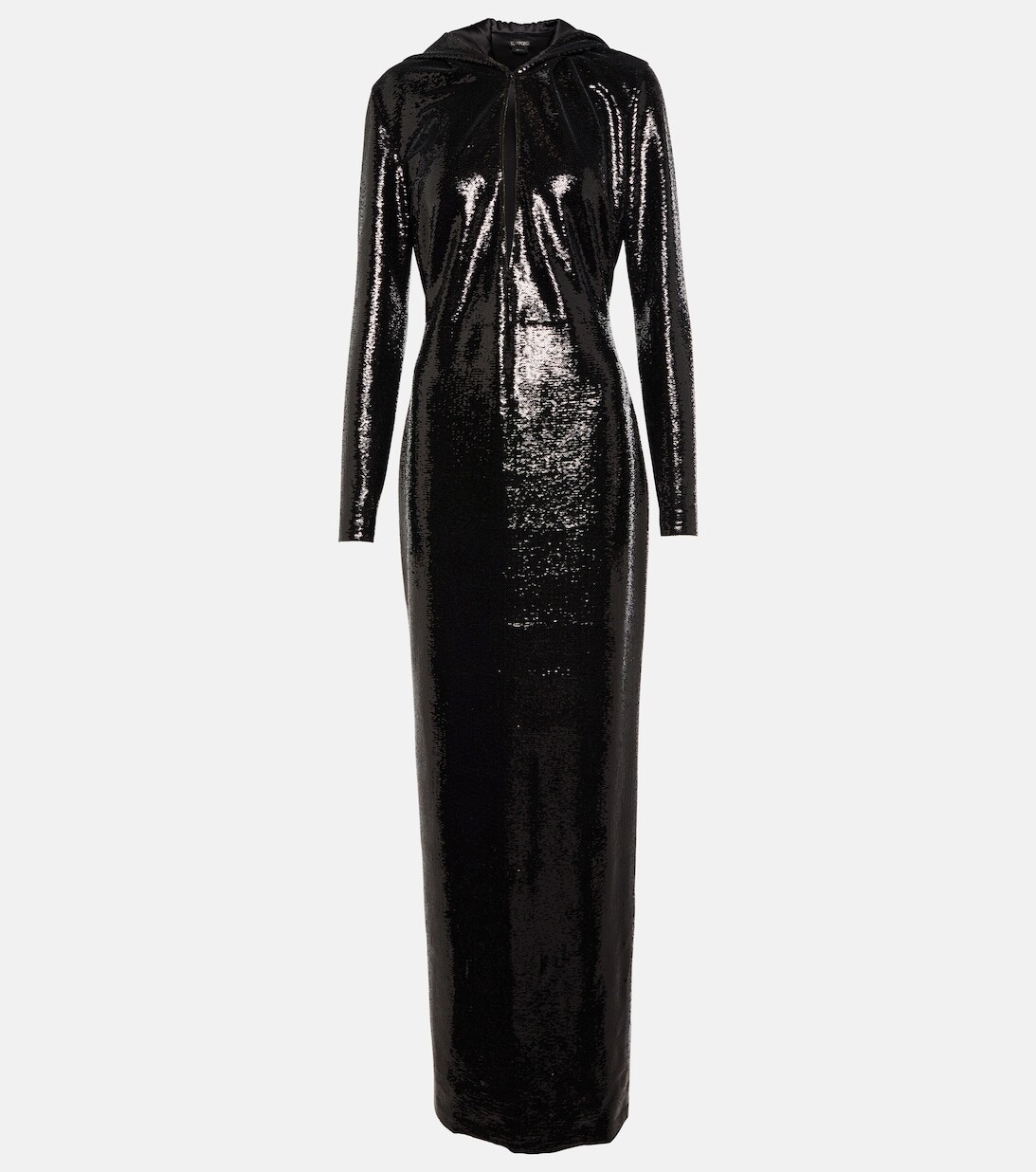 

Платье с капюшоном, украшенное пайетками TOM FORD, черный