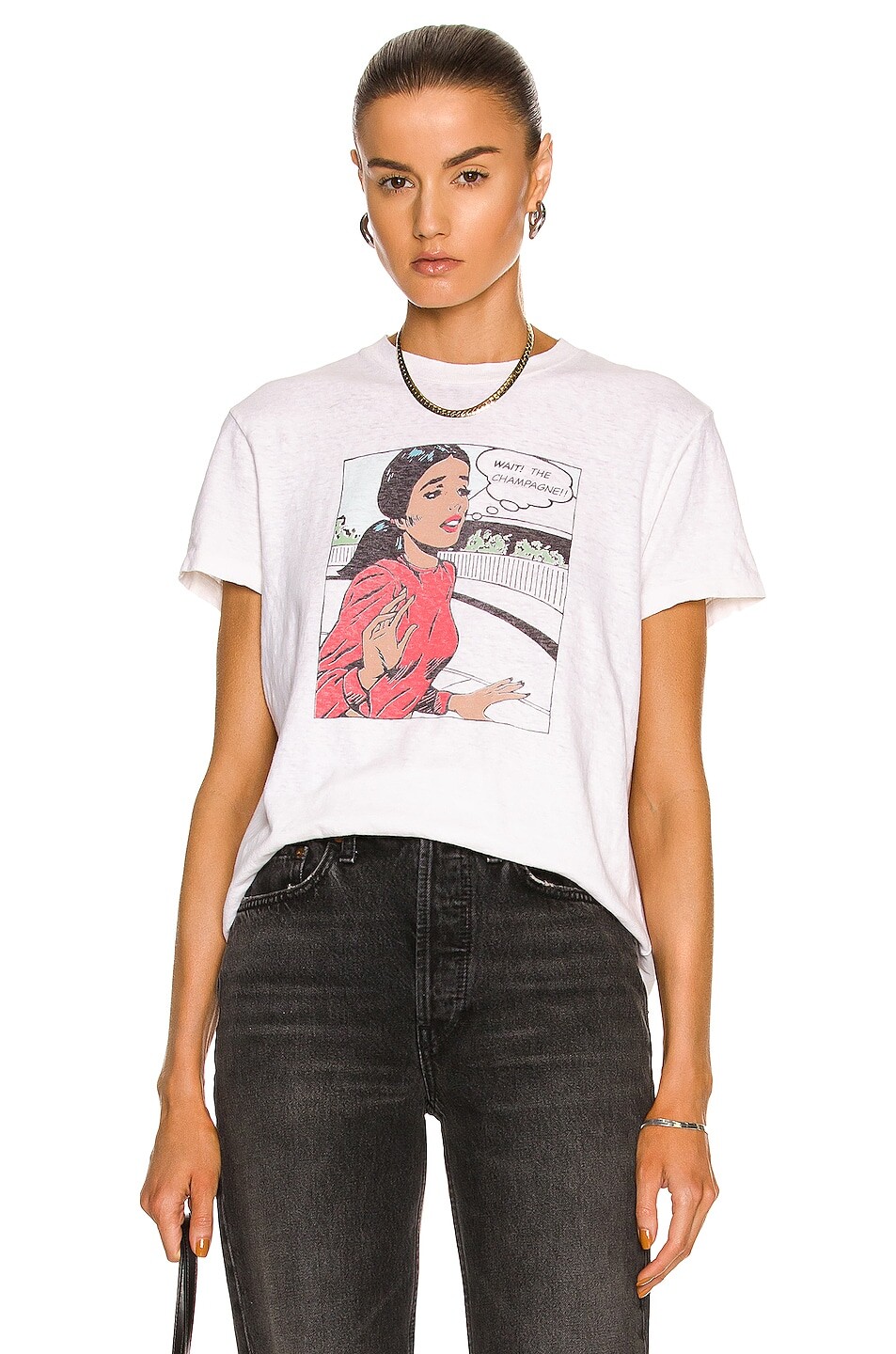 

Футболка Re/Done Wait The Champagne 70'S Loose, цвет Vintage White