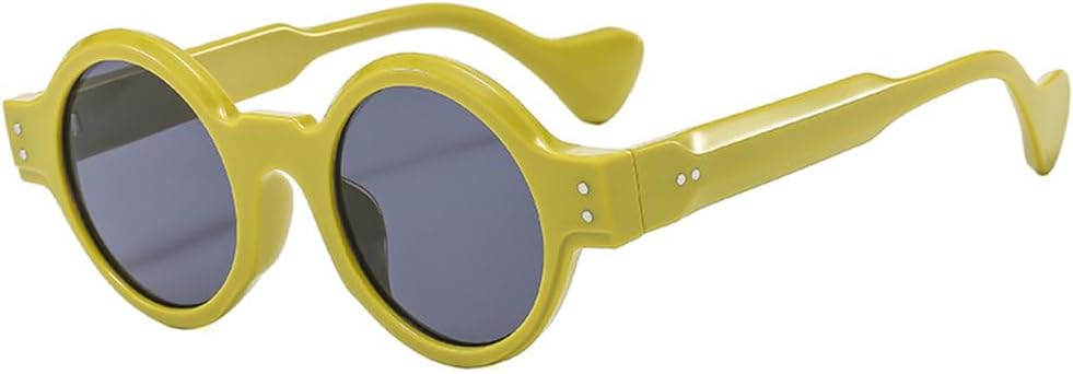 

Модные круглые солнцезащитные очки с леопардовым принтом для женщин, черные заклепки, круглые солнцезащитные очки для мужчин, винтажные зеленые солнцезащитные очки UV400 TYUVIVO, C3