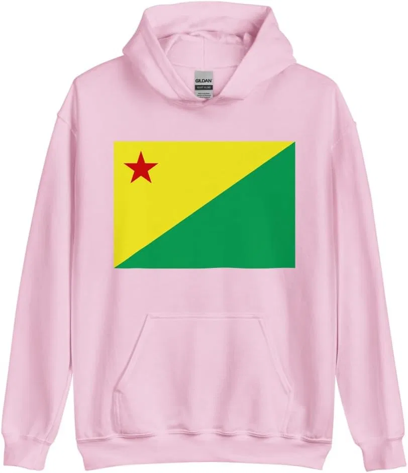 Толстовка с капюшоном Flag of Acre Brazil Generic, светло-розовый