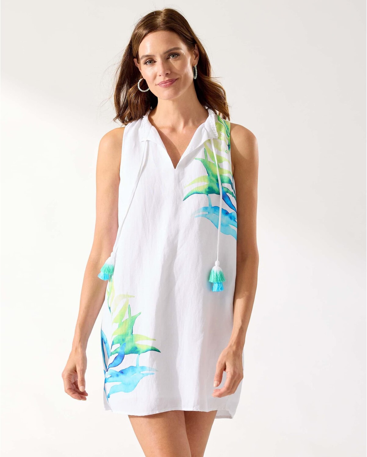 

Платье Island Cays Seafronds Engineered с разрезом шеи Tommy Bahama, белый