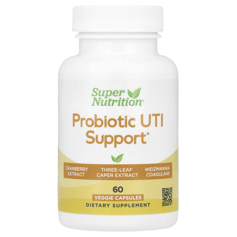 

Super Nutrition, пробиотическая добавка для поддержки при ИМП, 60 растительных капсул