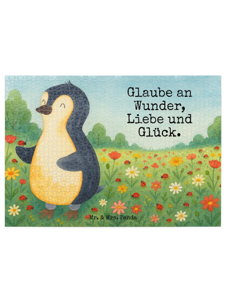 

Mr. & Mrs. Panda Дизайн пазла: пингвин, божья коровка, надпись белым цветом