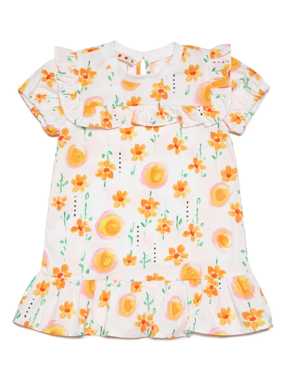 

Платье Sunny Day с цветочным принтом Marni Kids, белый