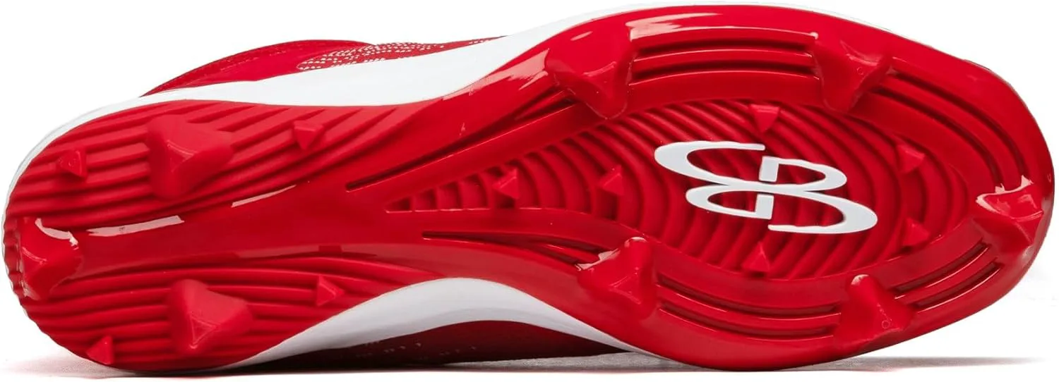 Бутсы Boombah Viper Pureknit для мужчин с формованной средней подошвой - Status - несколько цветовых вариантов - несколько размеров, красно-белый — фото 2