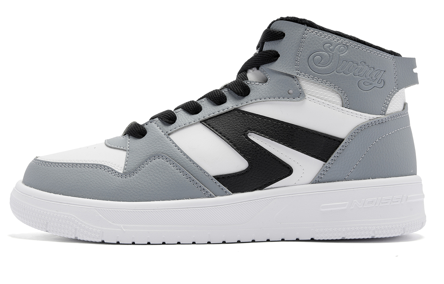 

QIAODAN Кроссовки для скейтбординга с высоким берцем, износостойкие, дышащие, увеличивающие рост, мужские, серо-белые