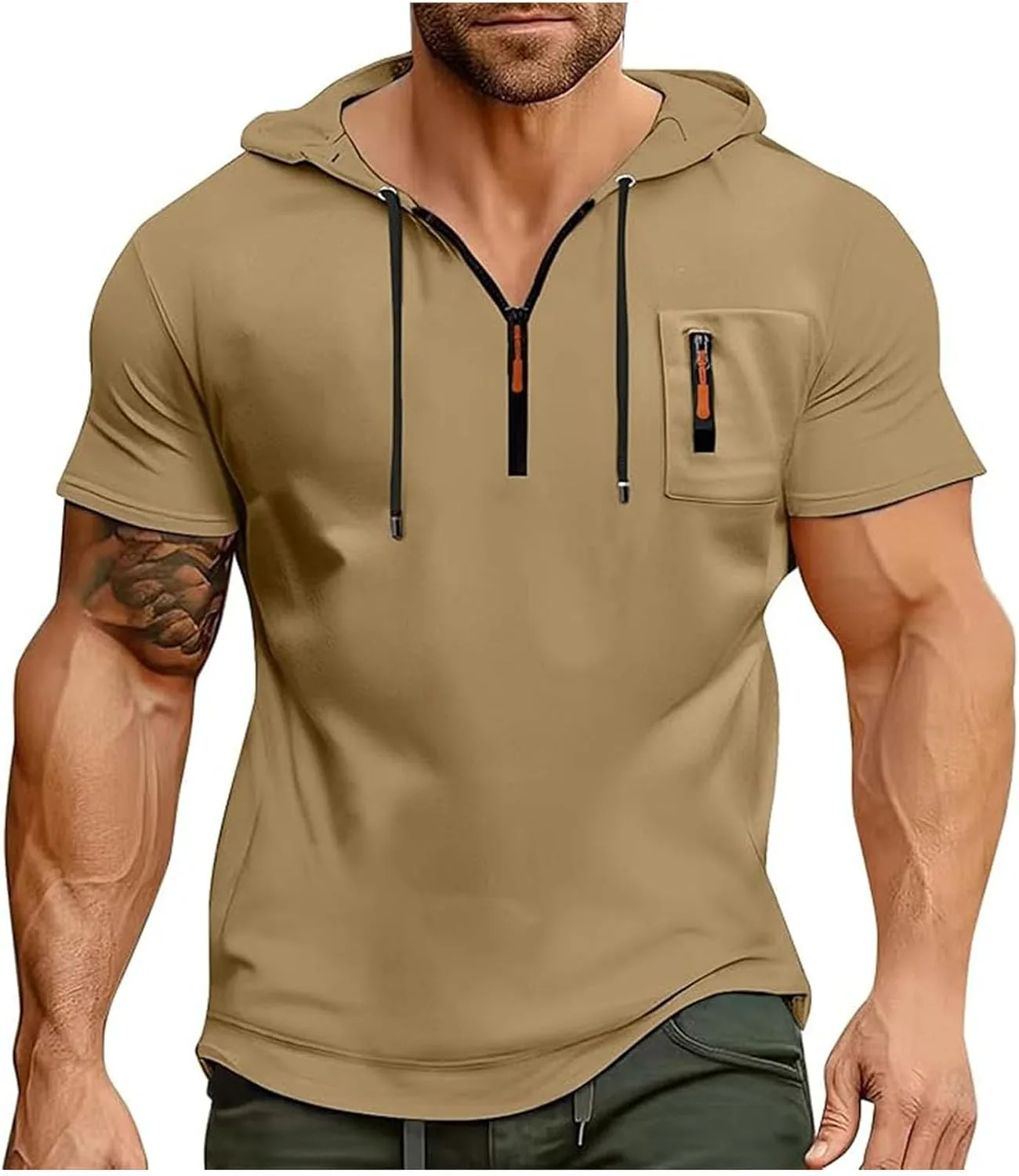 

Мужской худи с коротким рукавом, лето-осень 2026