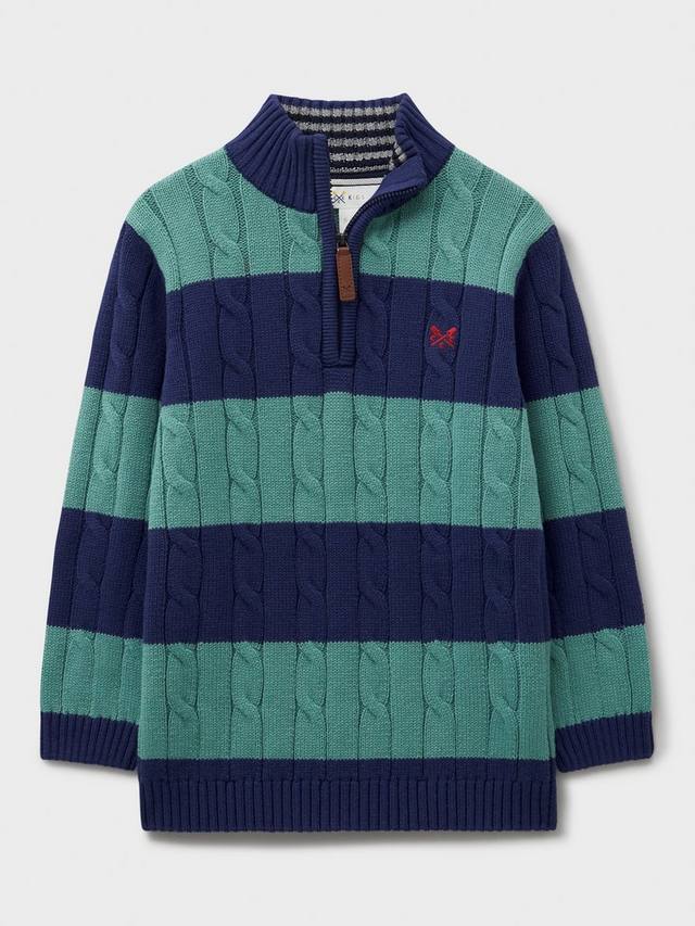 

Oarsman джемпер с кабельной вязкой и полузастежкой Crew Clothing, Light Green