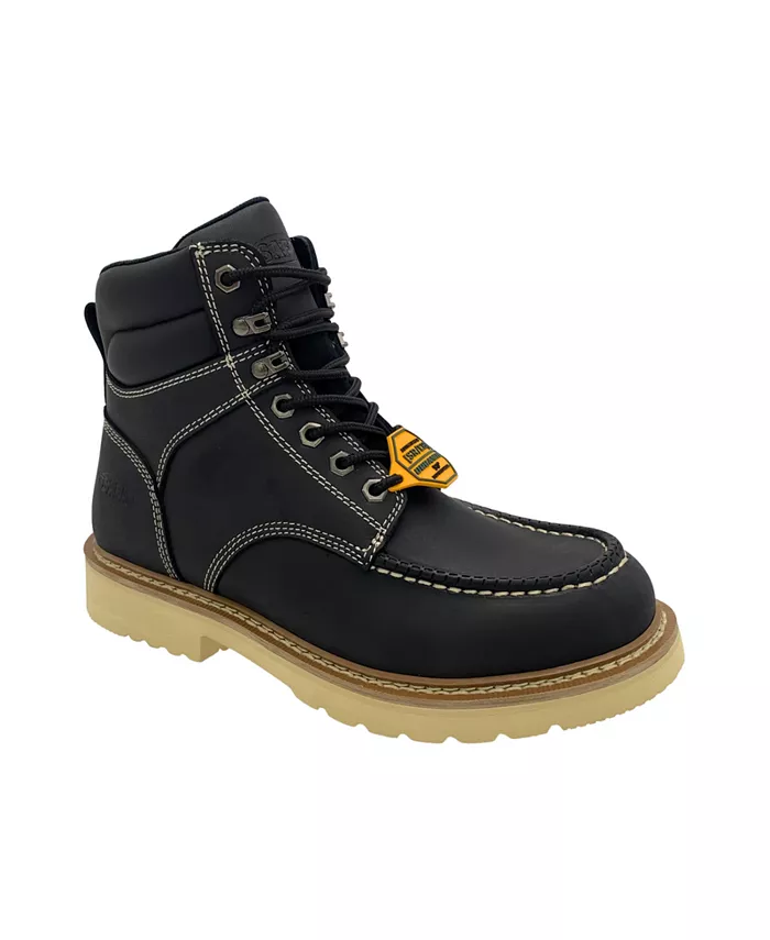 

Мужские рабочие ботинки с каблуком 6" Black Leather Defined Heel Cap Toe SAFA, черный