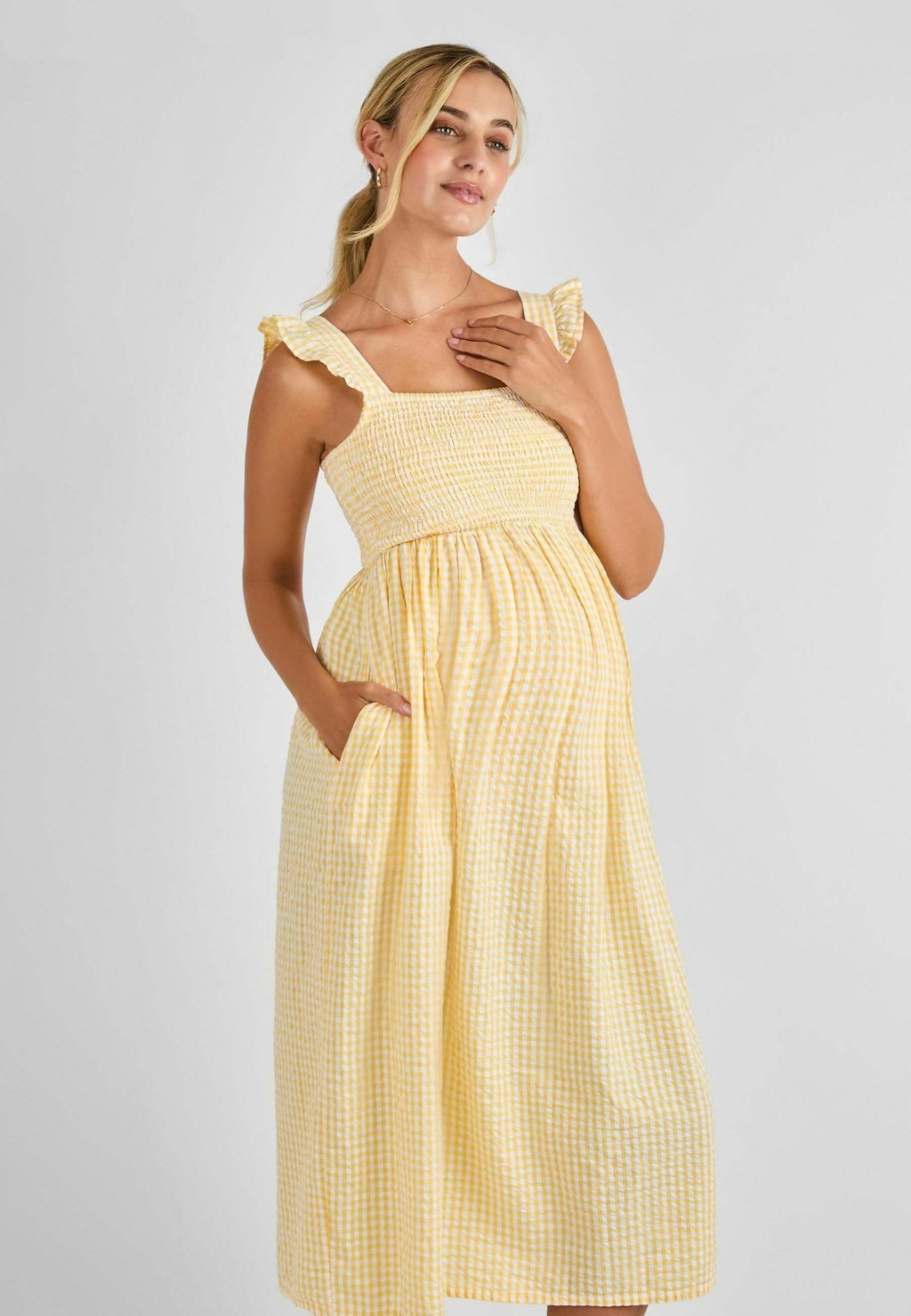 

Повседневное платье MATERNITY FIT - GINGHAM SHIRRED JoJo Maman Bébé, желтый
