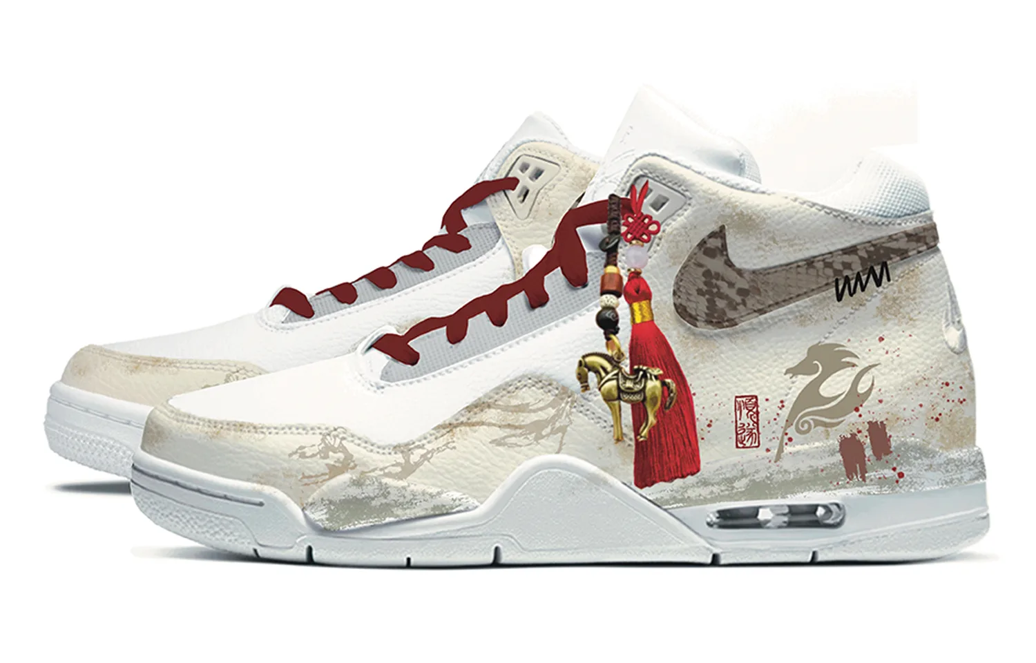 Nike Кроссовки баскетбольные Mid top Vintage Flight Legacy Golden Spear And Iron Horse — фото 4