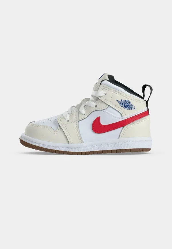Кроссовки детские Jordan 1 Mid, цвет фантом/гейм роял/белый/сейл/университет ред/офф нуар — фото 2