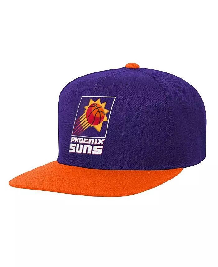 

Двухцветная бейсболка Phoenix Suns для больших мальчиков и девочек: фиолетовая и оранжевая Mitchell & Ness