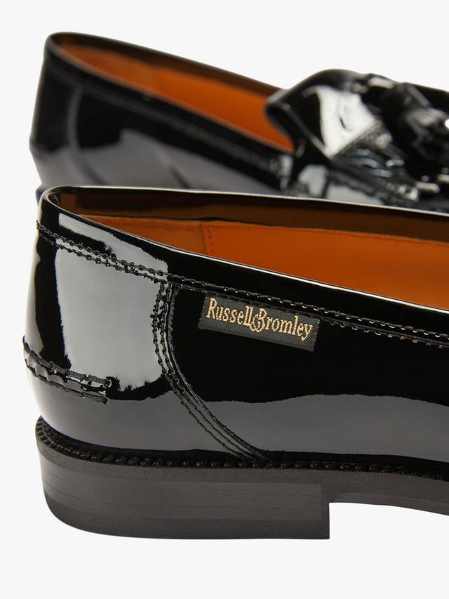 Честер лоферы с кисточками из лаковой кожи Russell & Bromley, Black — фото 3