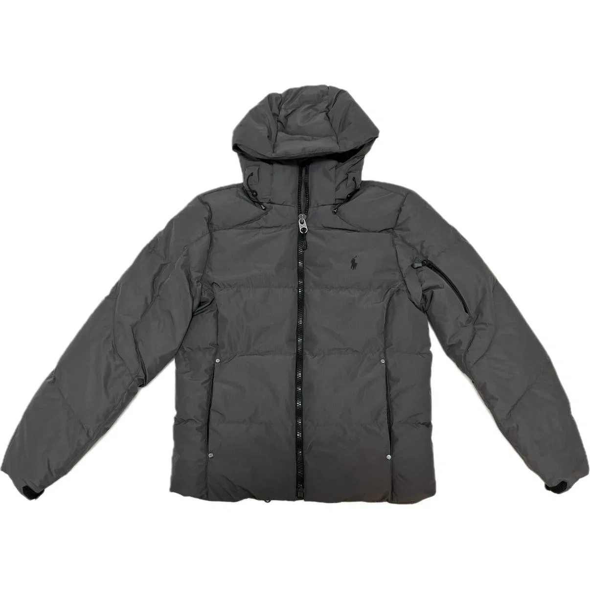 Пуховик мужской серый с капюшоном Polo Ralph Lauren