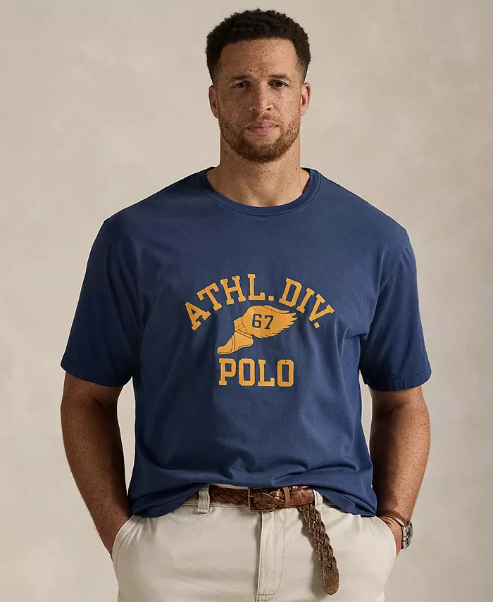 

Мужская футболка с принтом Big & Tall Jersey Polo Ralph Lauren, синий