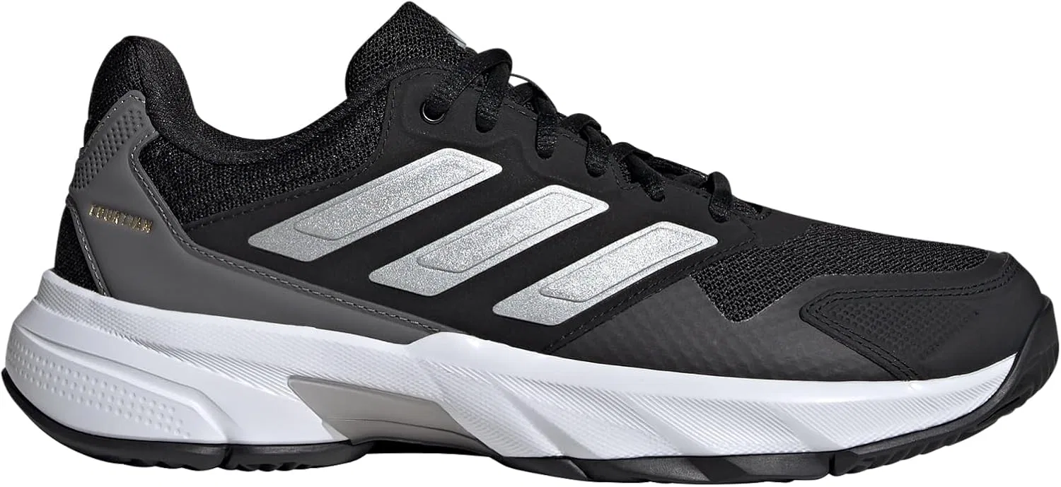 Кроссовки теннисные Adidas Courtjam Control 3, Black/Silver Metallic/Grey — фото 2