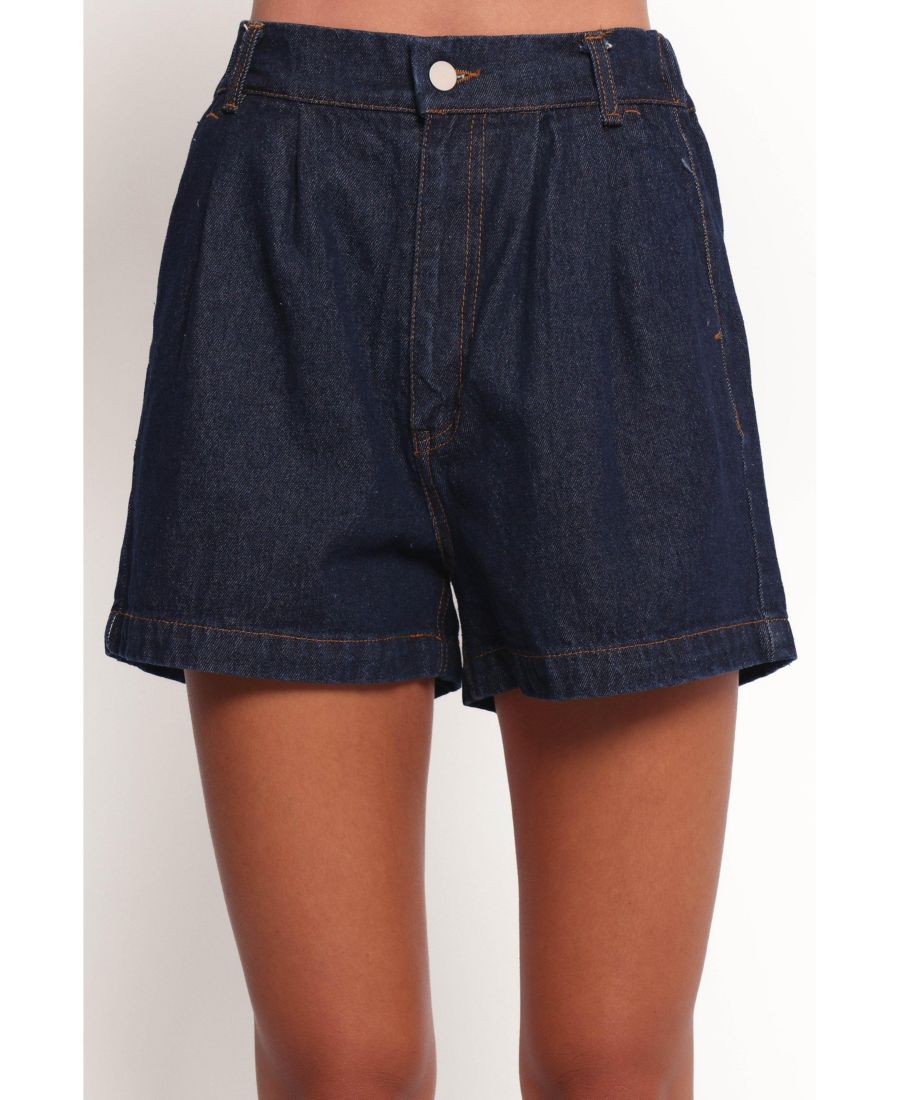 

Женские плиссированные джинсовые шорты Nylah - средней длины Petal and Pup, Blue