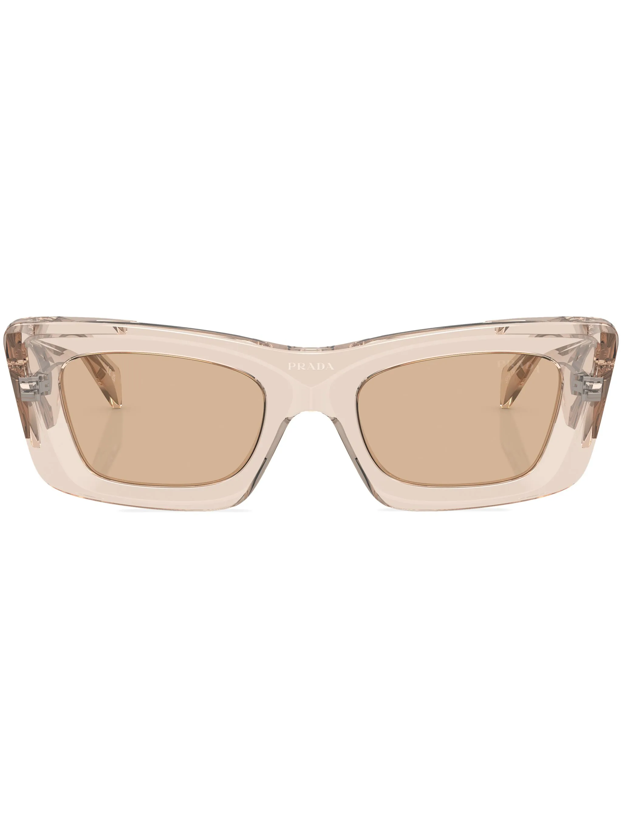 

Солнцезащитные очки в прямоугольной оправе Prada Eyewear, коричневый