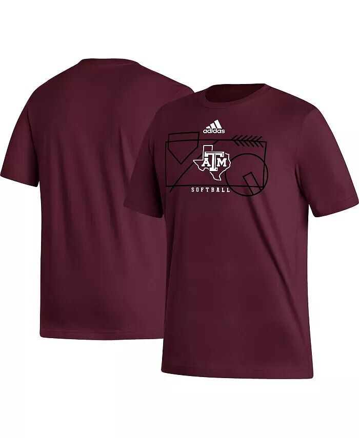 

Мужская темно-бордовая футболка Texas AM Aggies Locker Lines Softball Fresh Adidas, красный