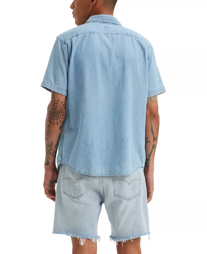 Мужская классическая рубашка с коротким рукавом и одним карманом, Regular Fit Levi's, синий — фото 2
