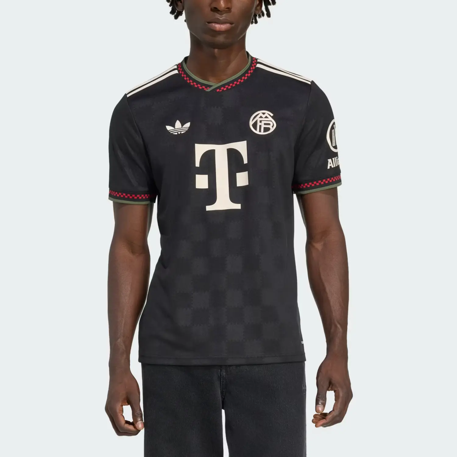 Adidas с AdiClub футболка Bayern 25/26 Third Adidas Originals, черный/слоновая кость — фото 3