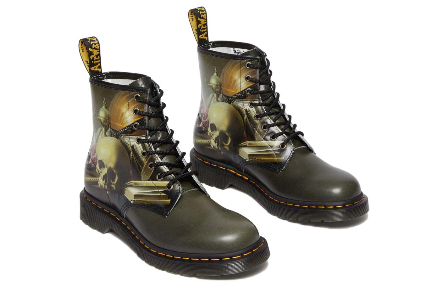 Dr.Martens The National Gallery x Удобные короткие армейские ботинки с круглым носком мужские Umber — фото 4
