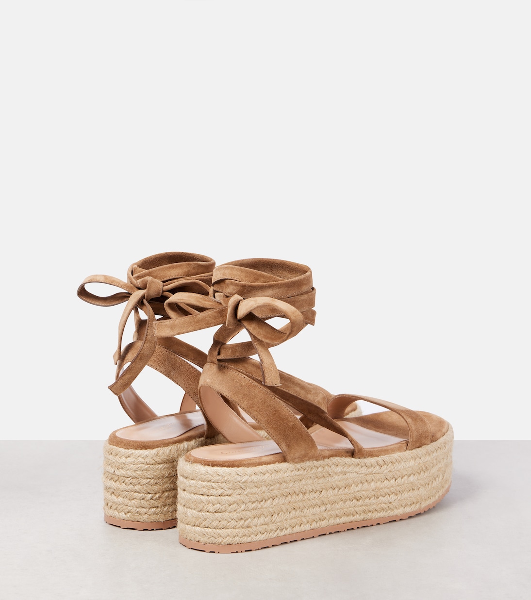 Эспадрильи на платформе с отделкой из замши Gianvito Rossi, Camel+Natural — фото 2