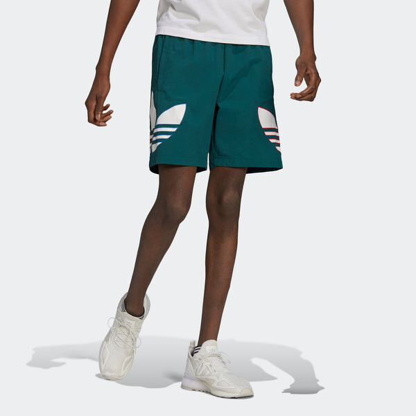Шорты оригинальные трехцветные короткие мужские Adidas, зеленый — фото 2