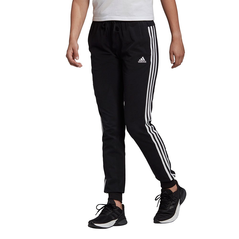 

Брюки adidas Essentials Single Jersey 3 Stripes, черный