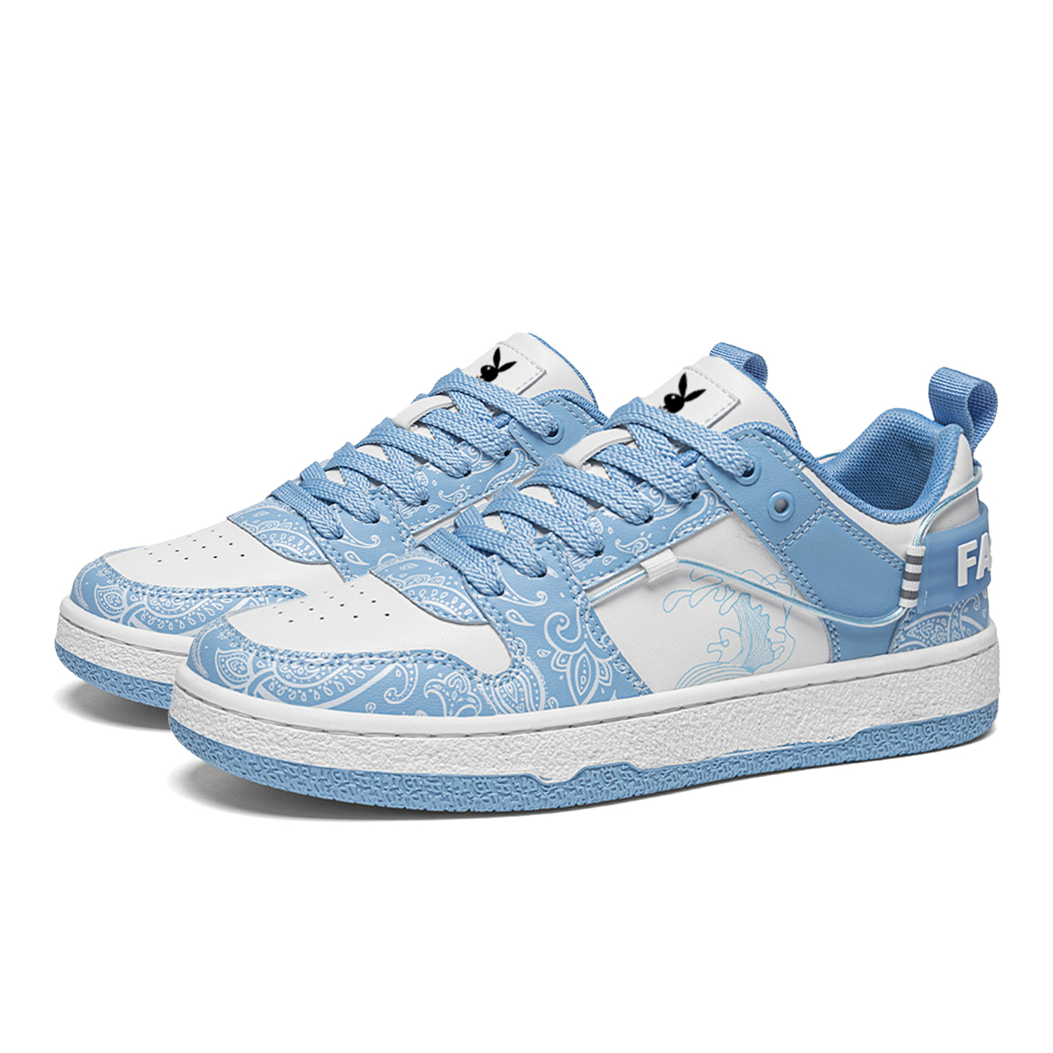 

Playboy Низкие скейтерские кросcовки мужские - небесно-голубые [Пейсли], цвет Sky Blue[Paisley]