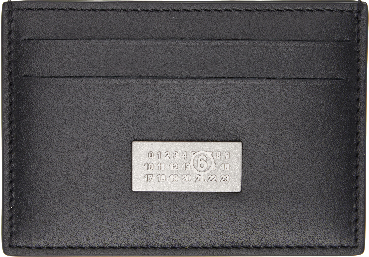 

Кожаный держатель для карт MM6 Maison Margiela, черный