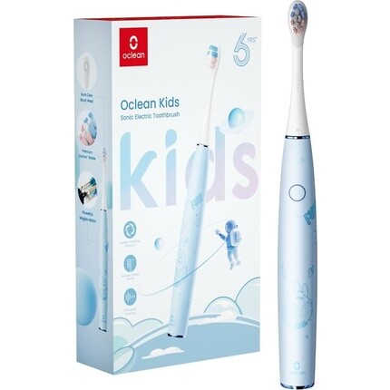 

Oclean Kids Электрическая зубная щетка Перезаряжаемая Мягкая щетина, удобная для детей Ультра-тихая чистка зубов Умный таймер на 2 минуты IPX7 Водонепроницаемый для детей от 6 лет Синий Маленький