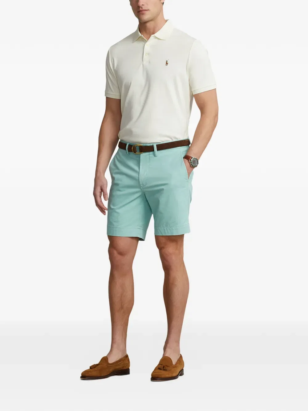 Шорты-Чиносы с вышитым логотипом Polo Ralph Lauren, зеленый — фото 2
